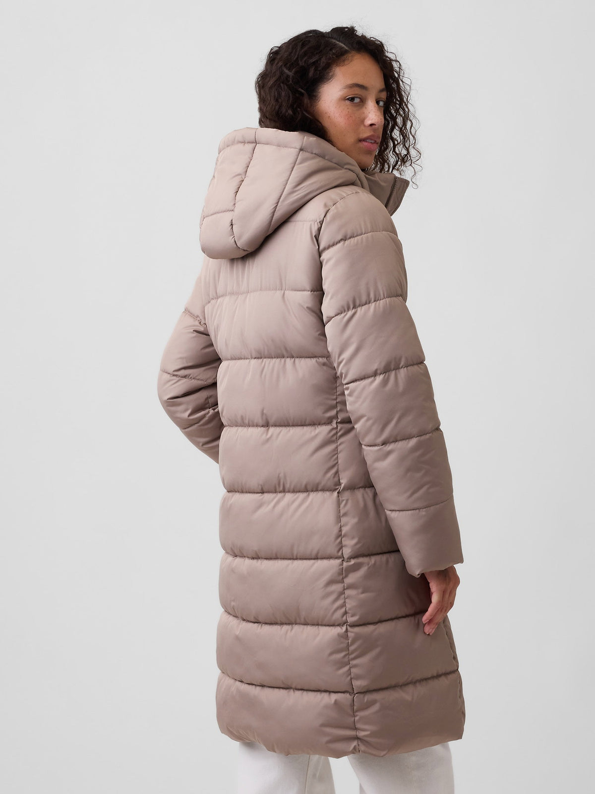 Siyah Relaxed Midi Puffer Şişme Mont