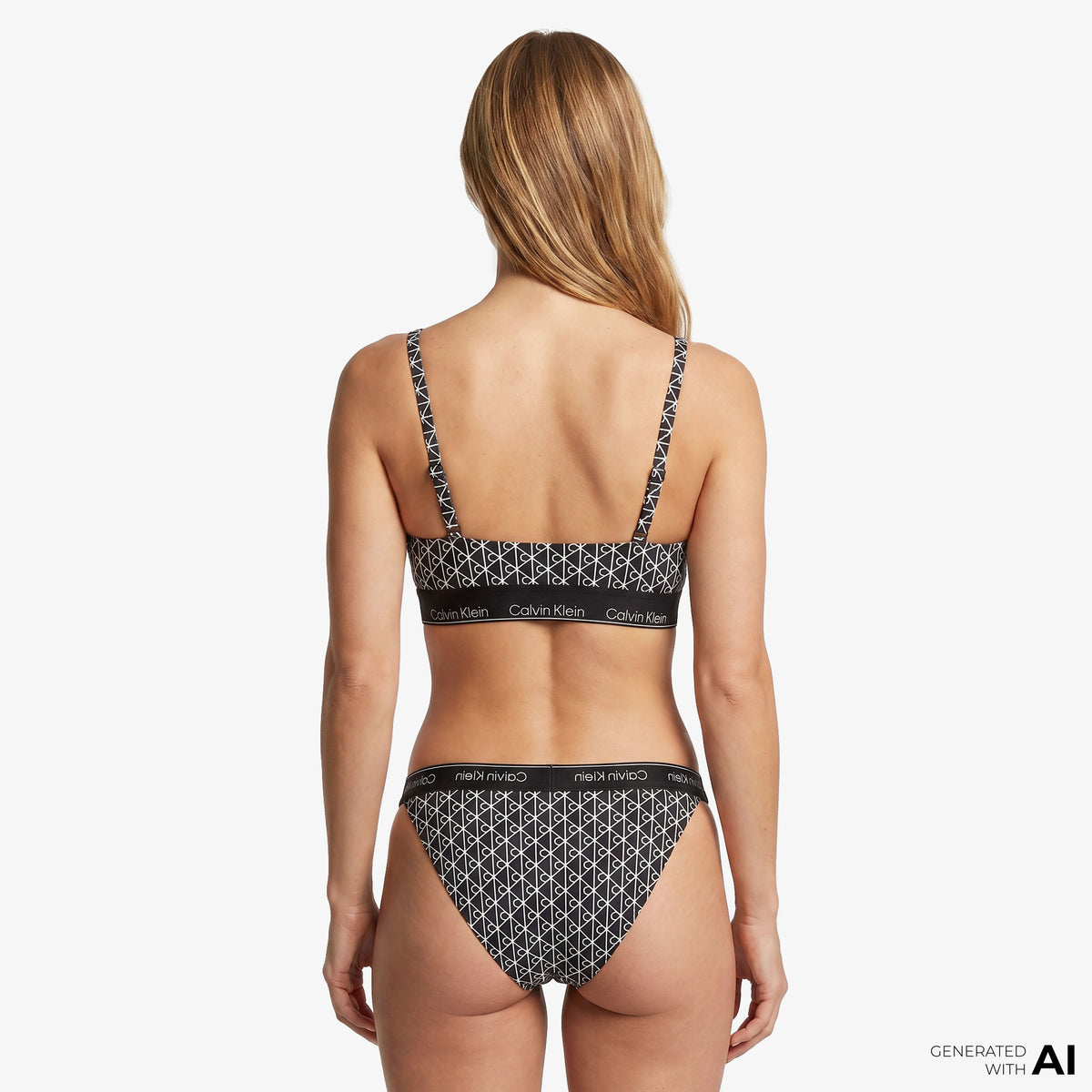 Calvin Klein Square Neck Spor Sütyenilette Kadın Siyah Bikini Üstü