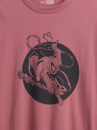 Açık Kırmızı Marvel Everyday Soft Relaxed Grafik Baskılı T-shirt