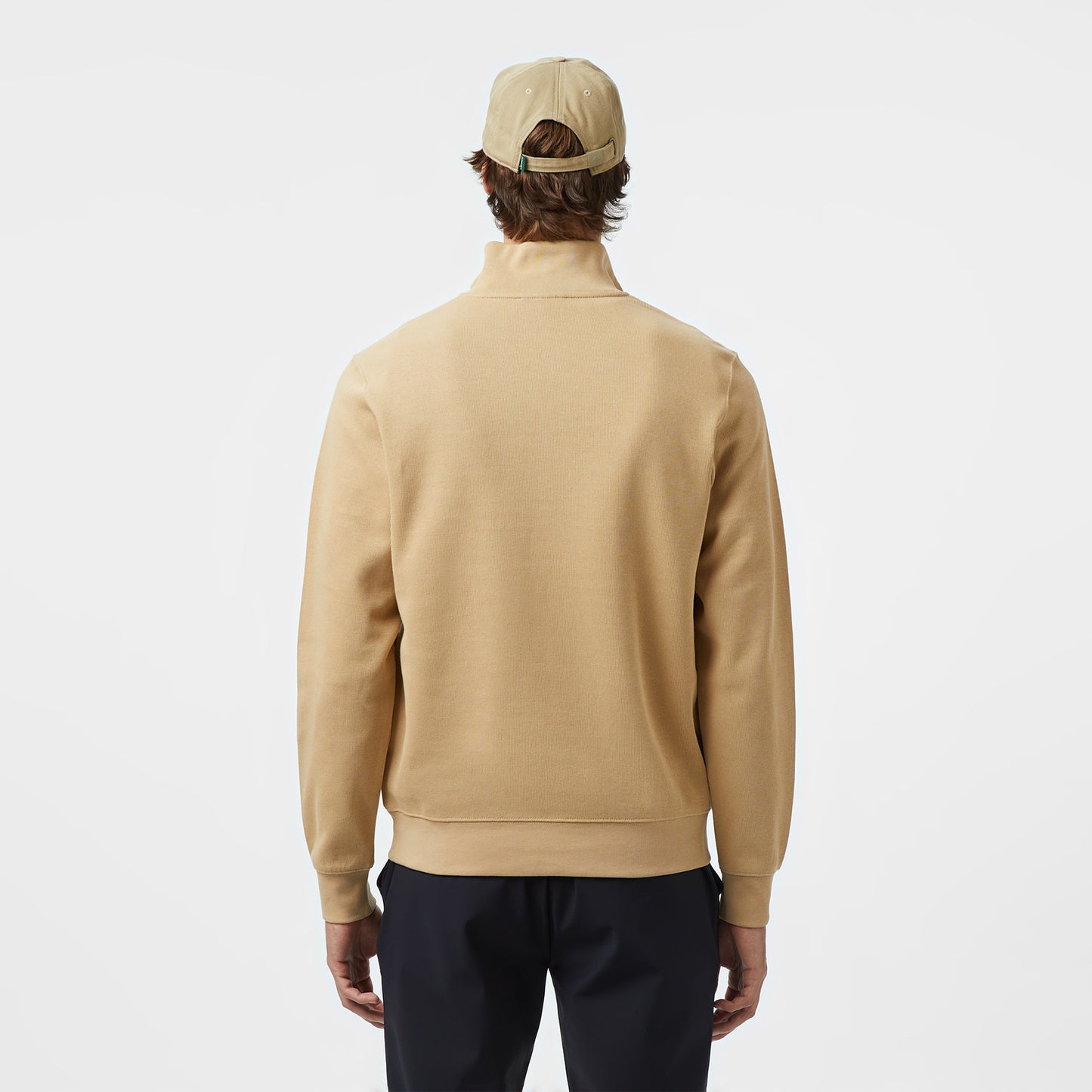 Lacoste Erkek Classic Fit Yarım Fermuarlı Bej Sweatshirt