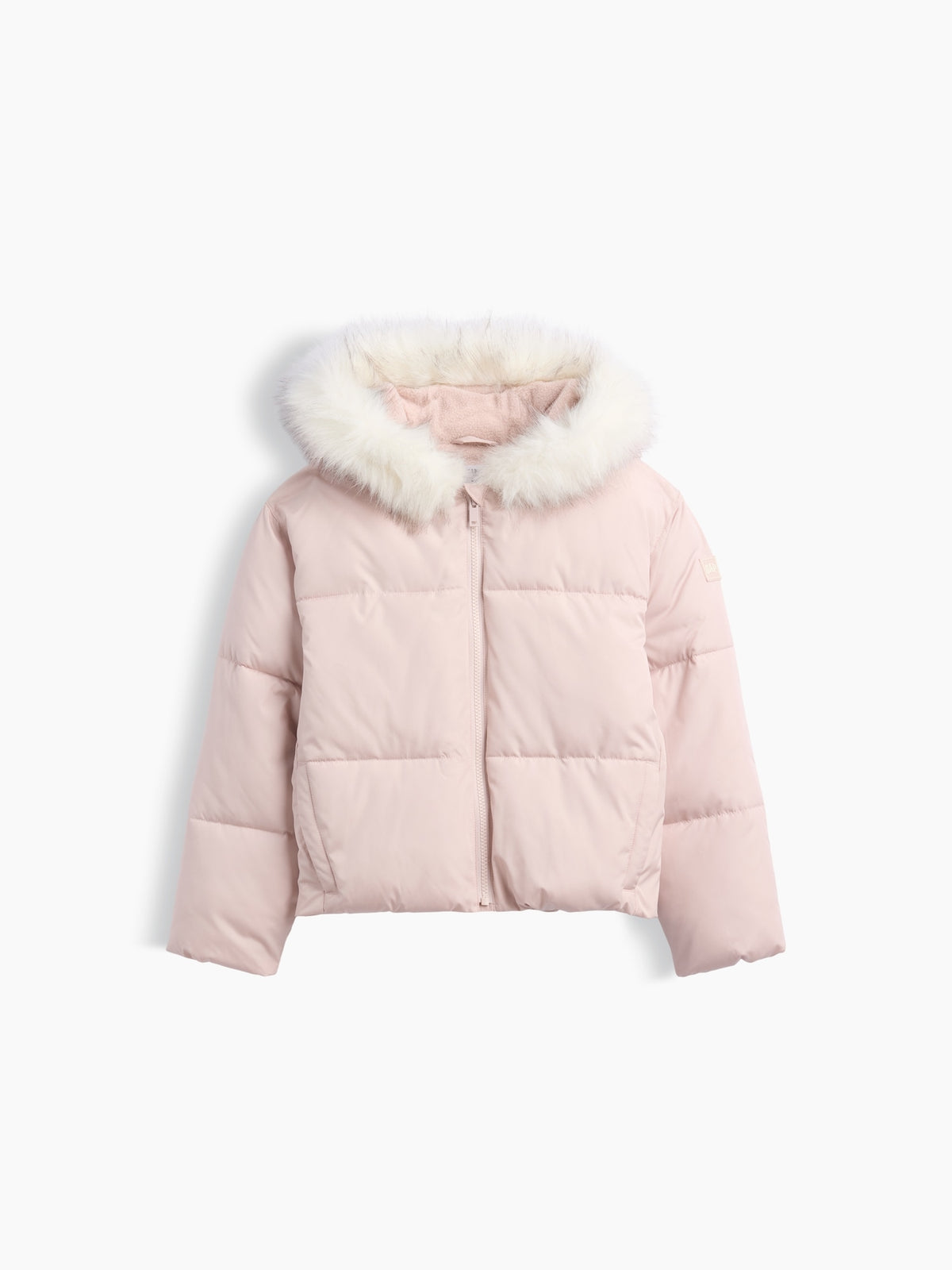 Açık Pembe Relaxed Puffer Şişme Mont