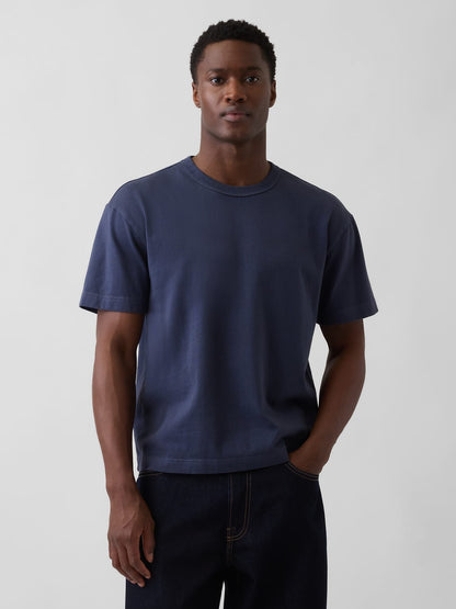 Lacivert Heavyweight Crop T-shirt