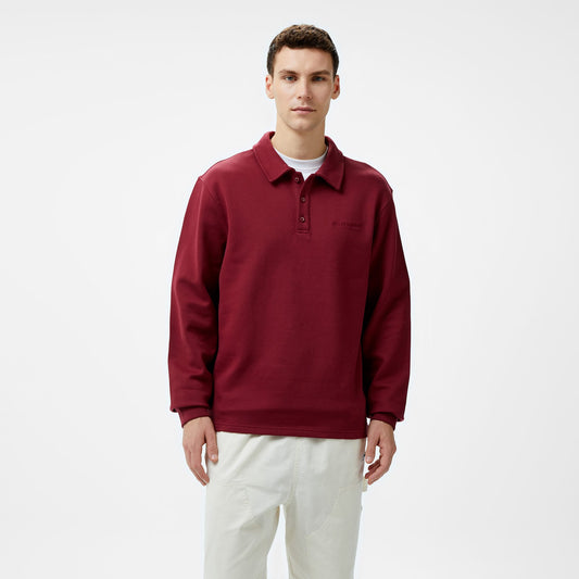 Les Benjamins Long Sleeve Polo 301 Erkek Bordo T-shirt