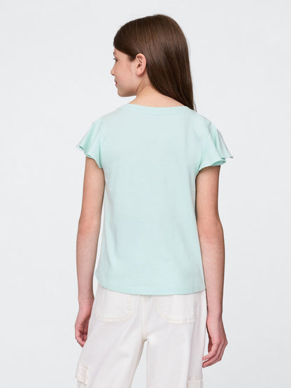 Açık Yeşil Disney Grafik Baskılı T-shirt