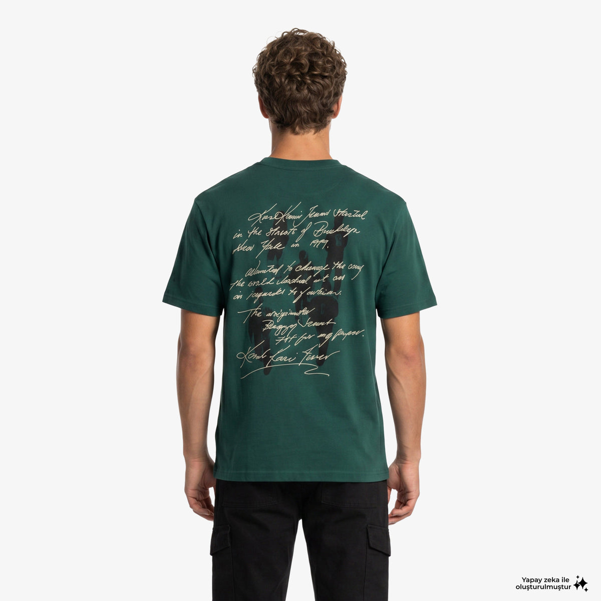 Karl Kani Signature Washed Oversized Erkek Yeşil T-shirt