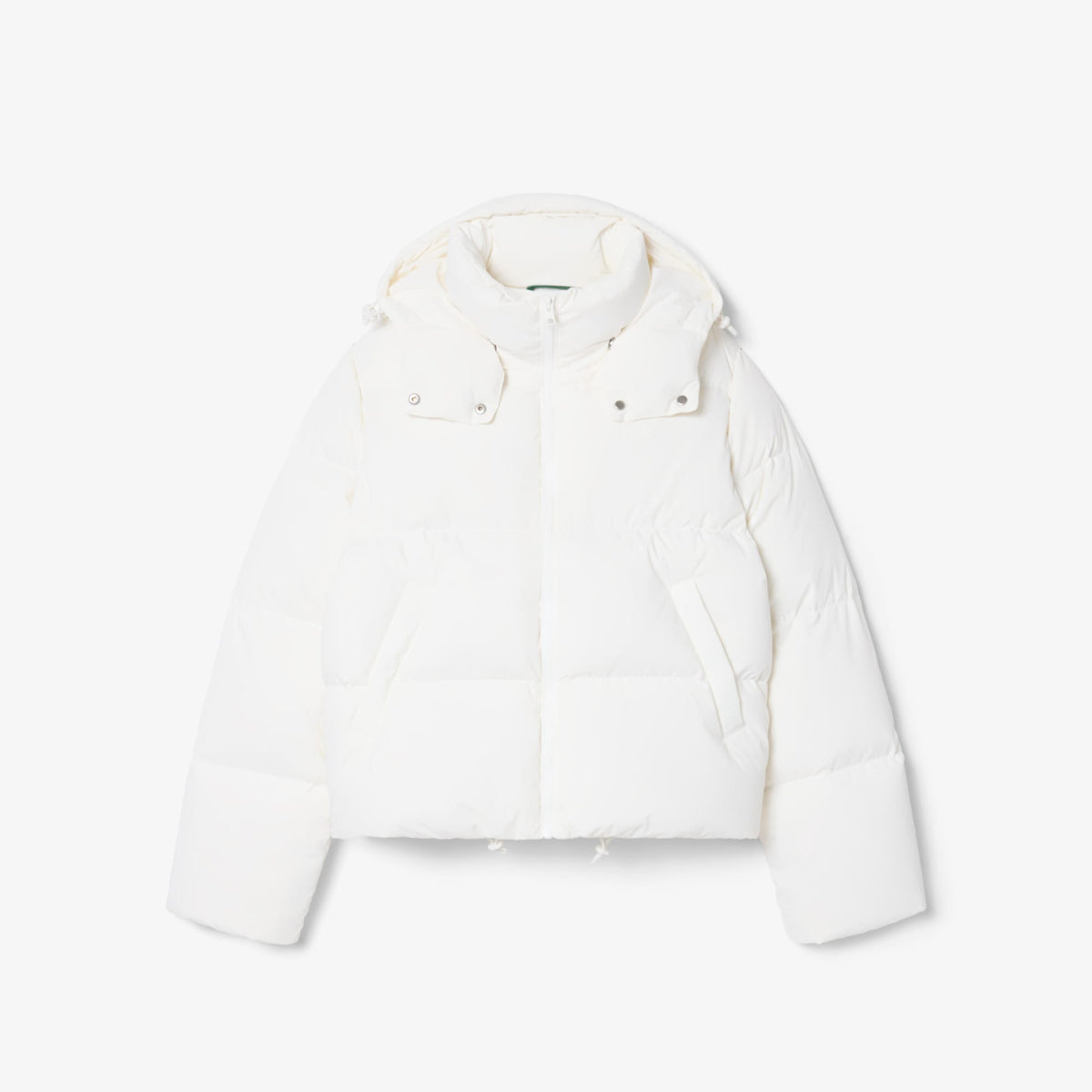 Lacoste Kadın Regular Fit Kapüşonlu Beyaz Şişme Mont