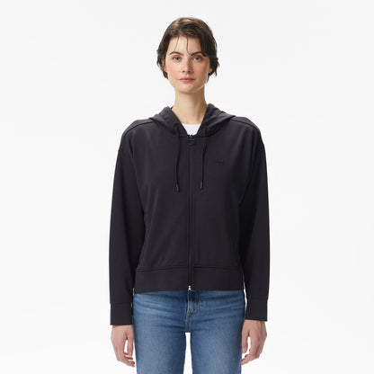 Lacoste Kadın Relaxed Fit Kapüşonlu Siyah Sweatshirt