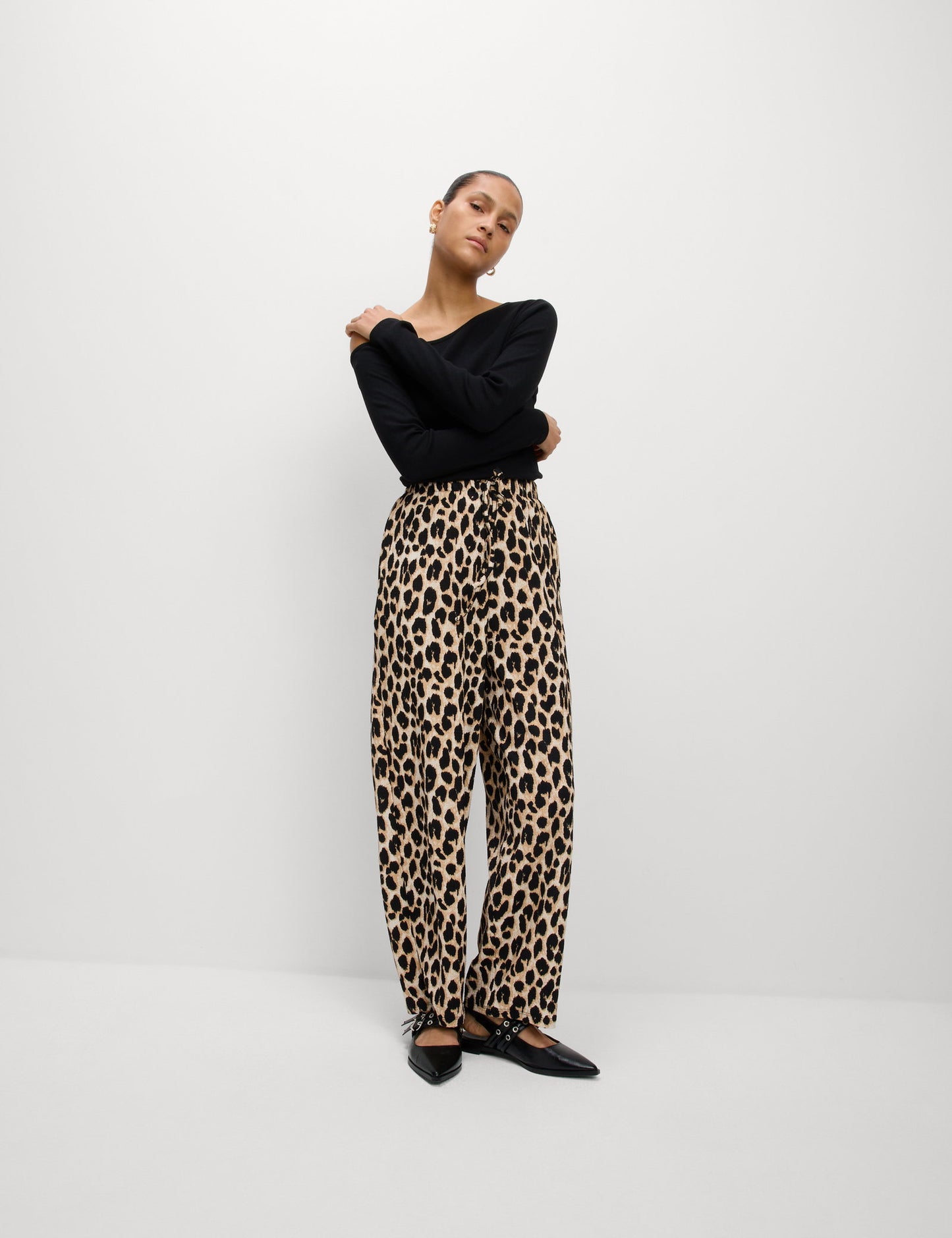 Leopar Desenli Carrot Leg Grazer Pantolon