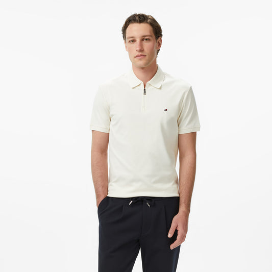 Tommy Hilfiger Elevated Essentials Erkek Krem Rengi Polo Yaka T-shirt