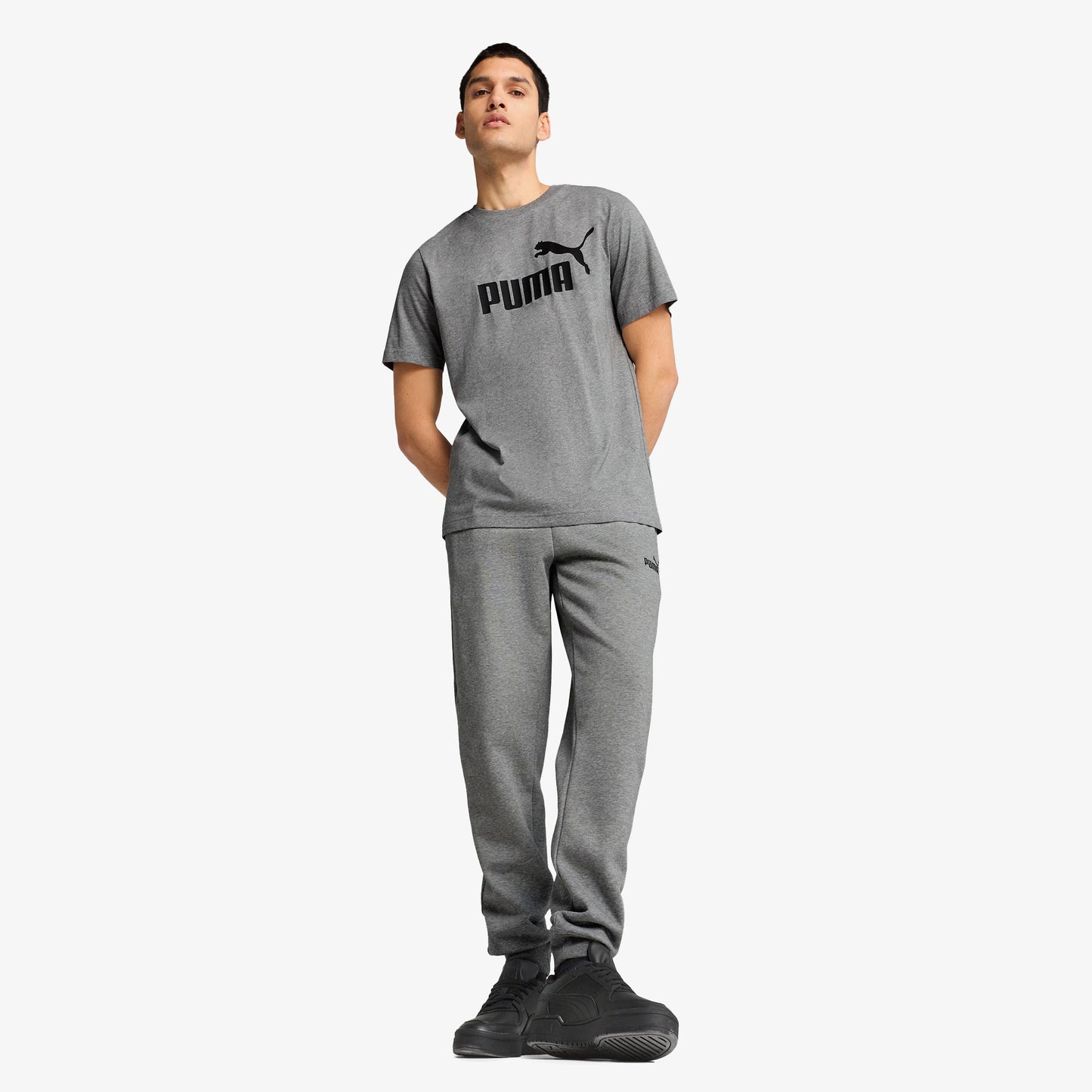 Puma Essentials No. 1 Logo Erkek Gri T-shirt