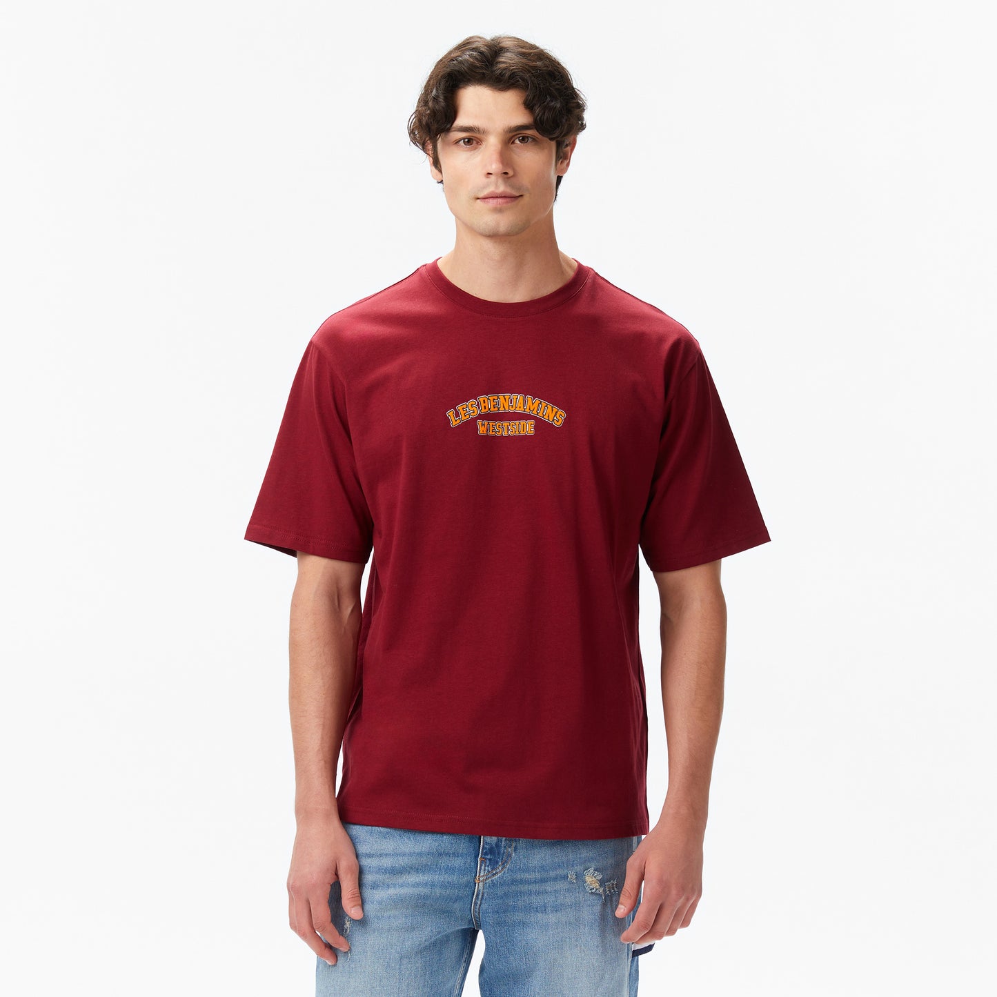 Les Benjamins Erkek Bordo T-shirt