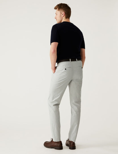 Slim Fit Dokulu Chino Pantolon