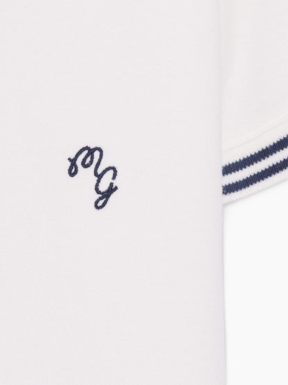 Beyaz Gap × Malbon Relaxed Polo T-shirt