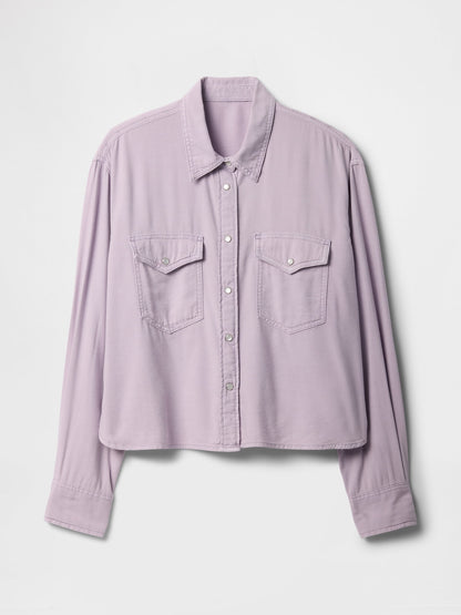 Lila Denim Western Gömlek