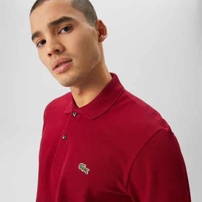 Lacoste Erkek Classic Fit Uzun Kollu Bordo Polo