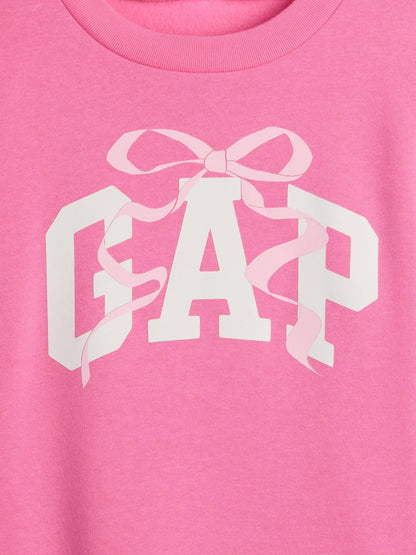 Pembe Grafik Baskılı Sweatshirt