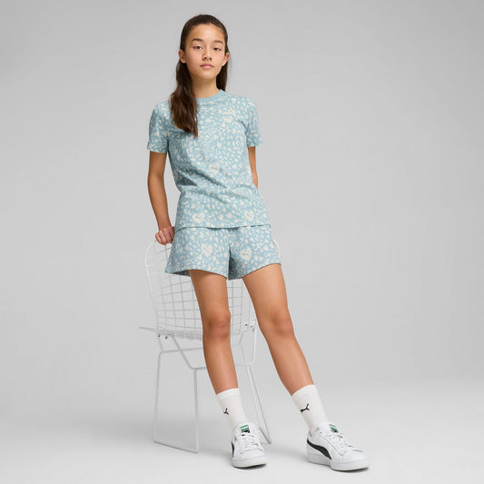 Puma Flaming Love Aop Çocuk Yeşil Şort