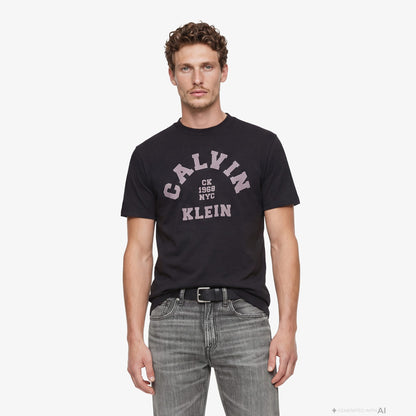 Calvin Klein 20s College Graphic Erkek Siyah T-shirt