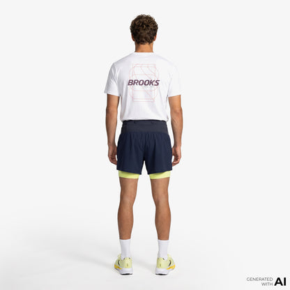 Brooks High Point 5 2-in-1 2.0 Erkek Mavi Şort