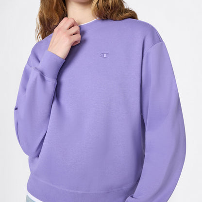 Champion Crewneck Regular Fit Kadın Mor Sweatshirt