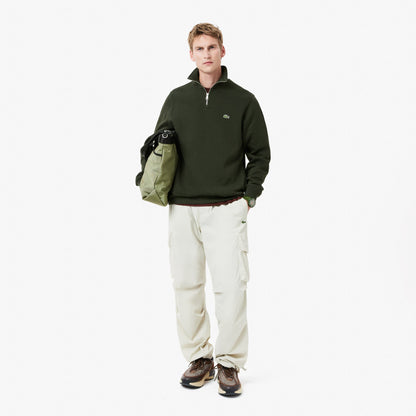 Lacoste Classic Erkek Classic Fit Yarım Fermuarlı Yeşil Sweatshirt