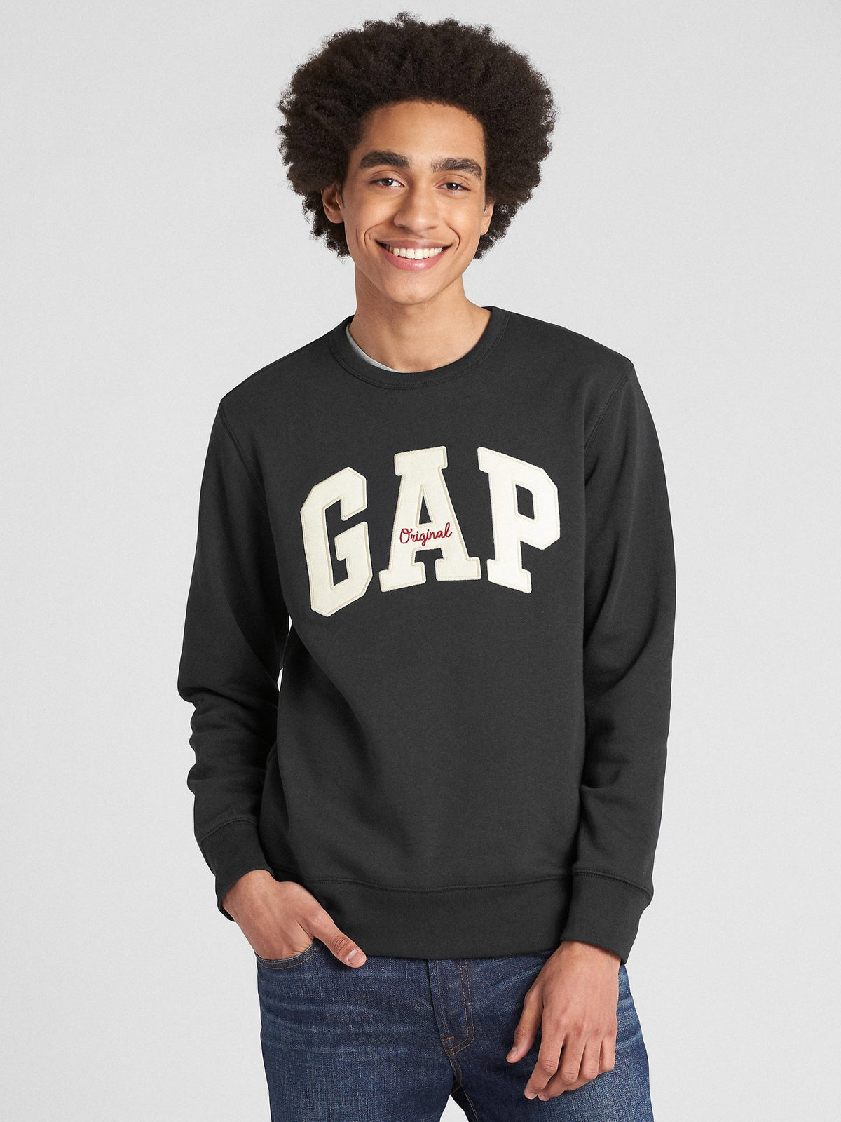 Lacivert Gap Logo Bisiklet Yaka Sweatshirt