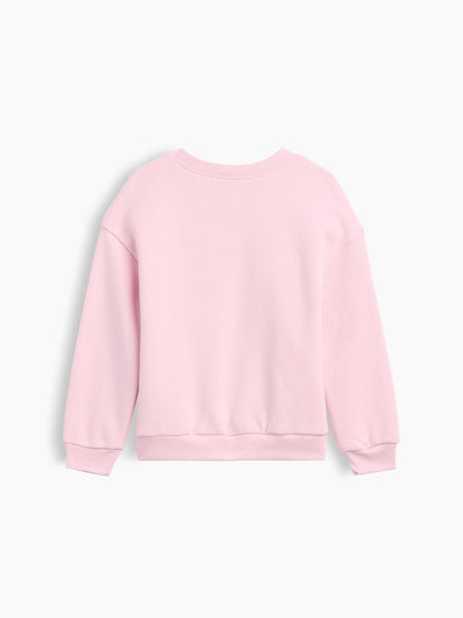 Açık Pembe Bisiklet Yaka Sweatshirt