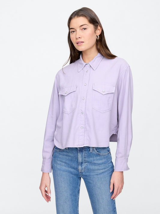 Lila Denim Western Gömlek
