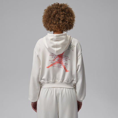 Jordan Brooklyn Fleece Flight Mode Pullover Kadın Beyaz Sweatshirt