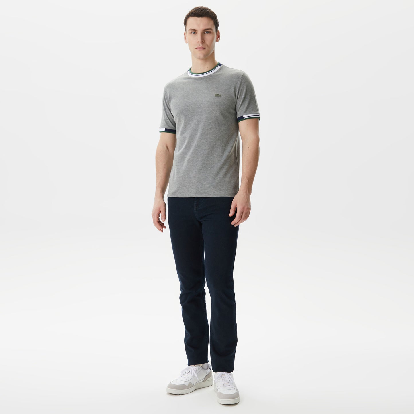 Lacoste Erkek Regular Fit Bisiklet Yaka Gri T-shirt