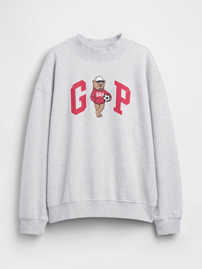 Açık Gri Fransız Havlu Kumaş Brannan Bear Logo Sweatshirt