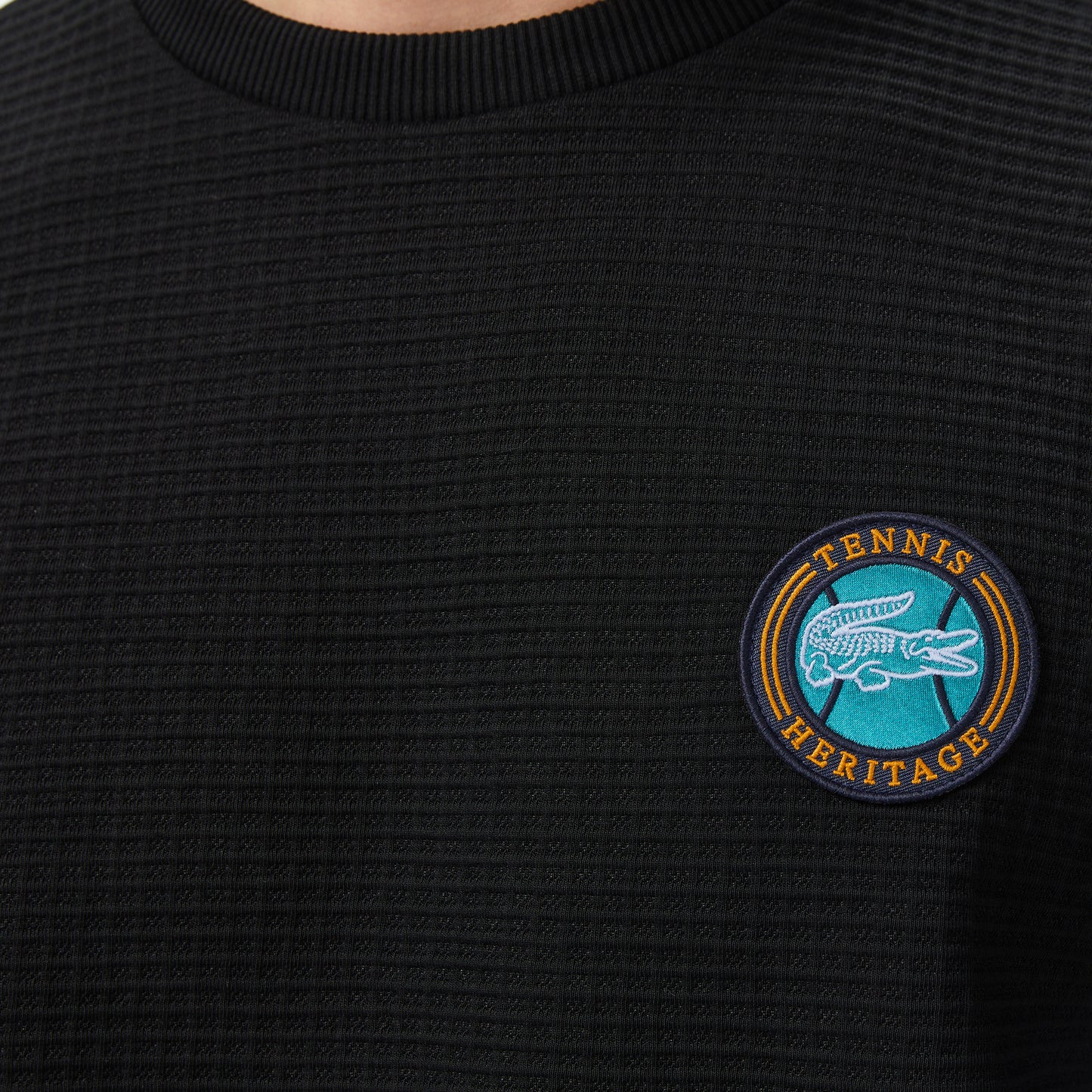 Lacoste Uzun Kollu Bisiklet Yaka Erkek Siyah T-shirt