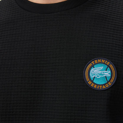 Lacoste Uzun Kollu Bisiklet Yaka Erkek Siyah T-shirt