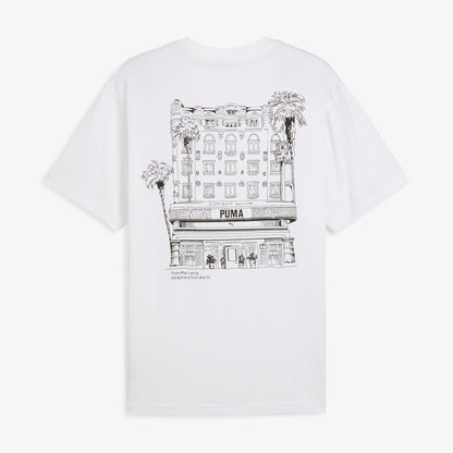 Puma Graphics Hotel Relaxed Erkek Beyaz T-shirt