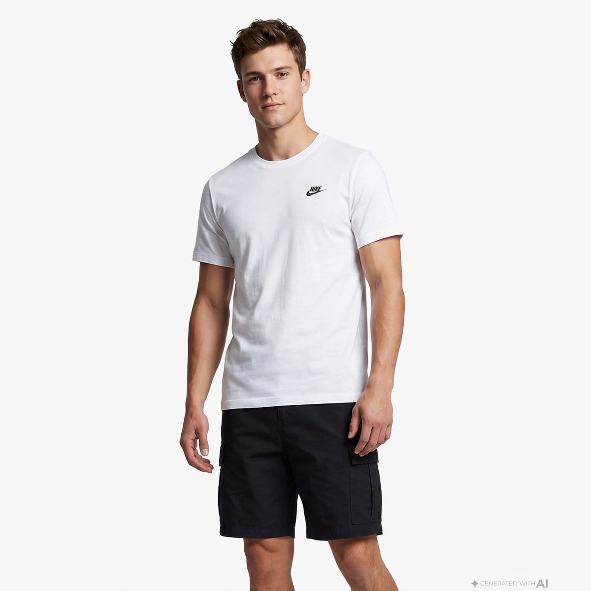 Nike Sportswear Club Erkek Beyaz T-shirt