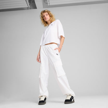 Puma Wardrobe Essentials Oversized Kadın Beyaz T-shirt
