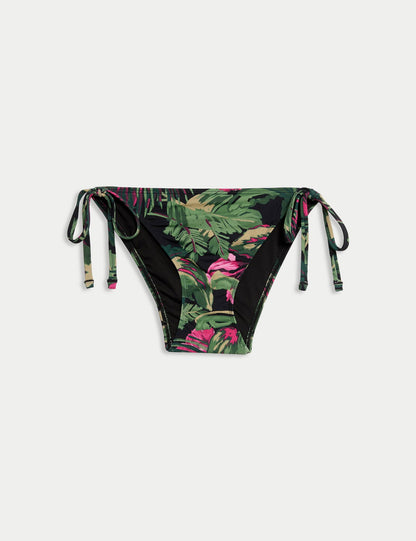 Desenli Bağcıklı Yüksek Bel Bikini Altı