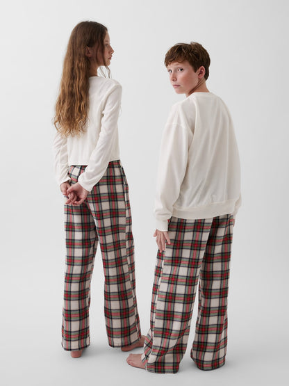 Beyaz Recycled Flannel Pijama Altı