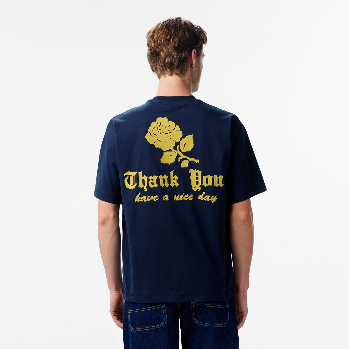 Market Thank You Needlepoint Erkek Lacivert T-shirt