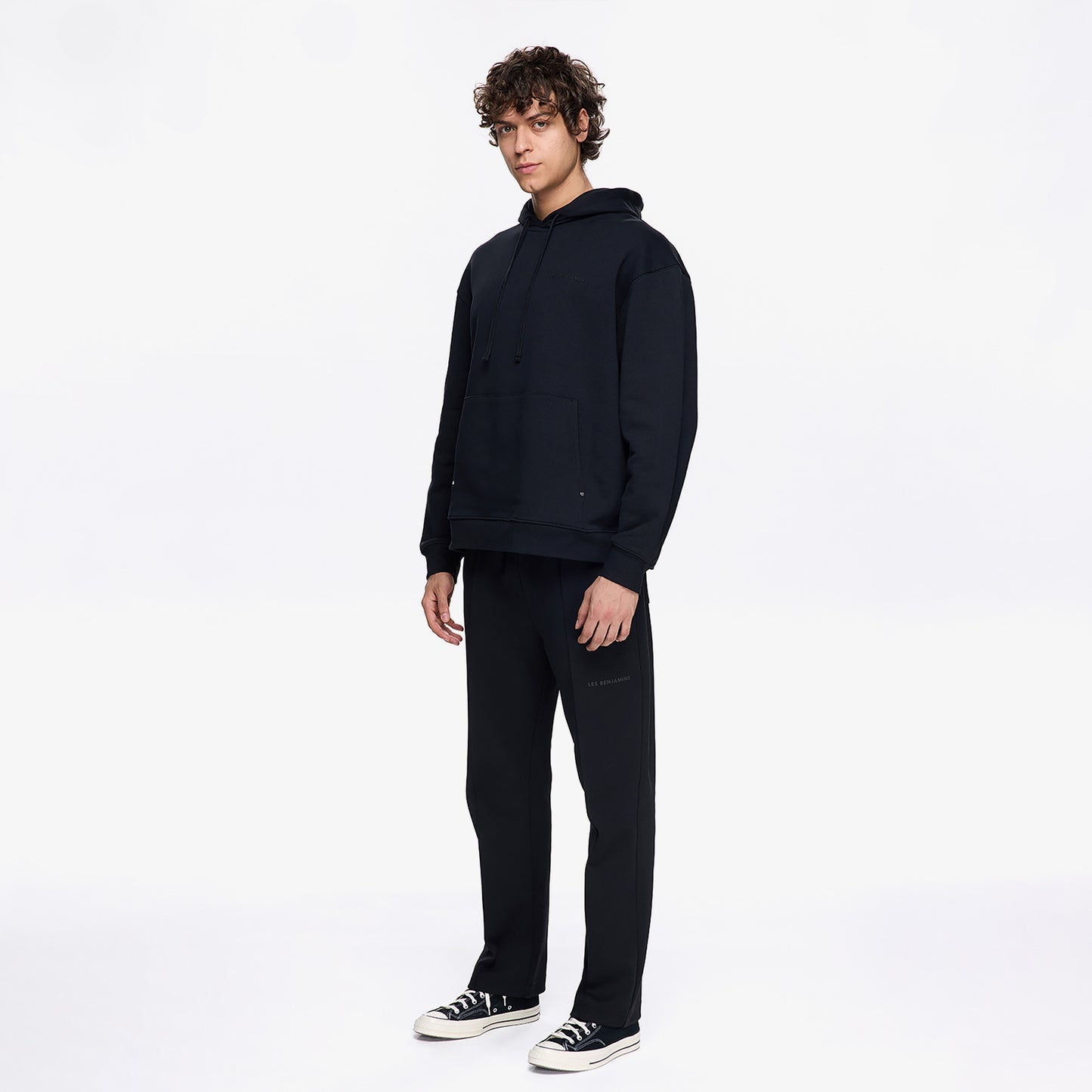Les Benjamins Classic Erkek Siyah Hoodie