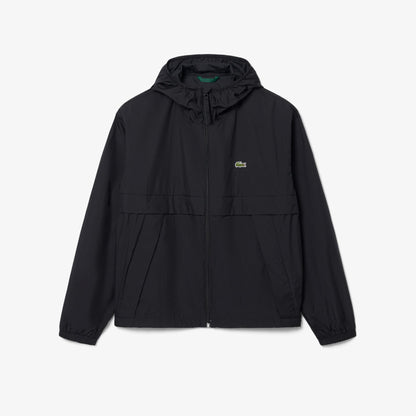 Lacoste Erkek Kapüşonlu Siyah Yağmurluk