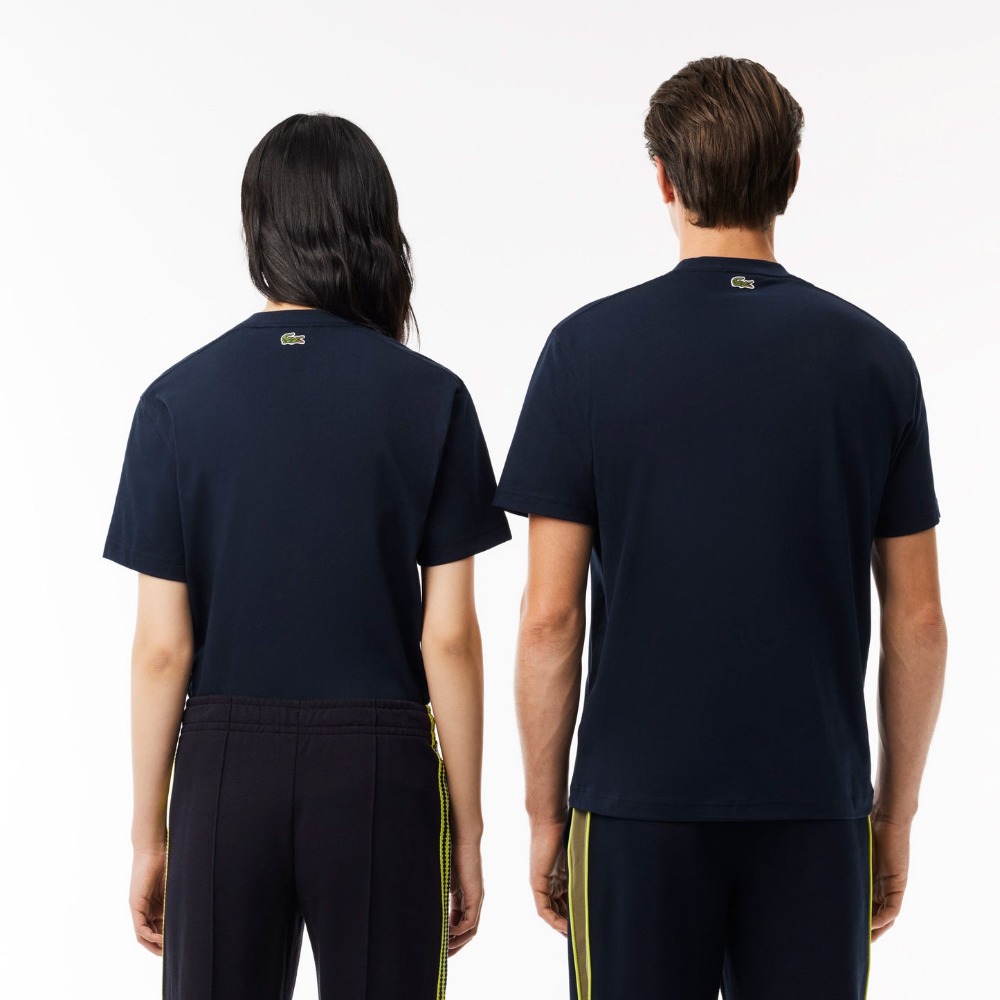 Lacoste Unisex Bisiklet Yaka Baskılı Lacivert T-shirt