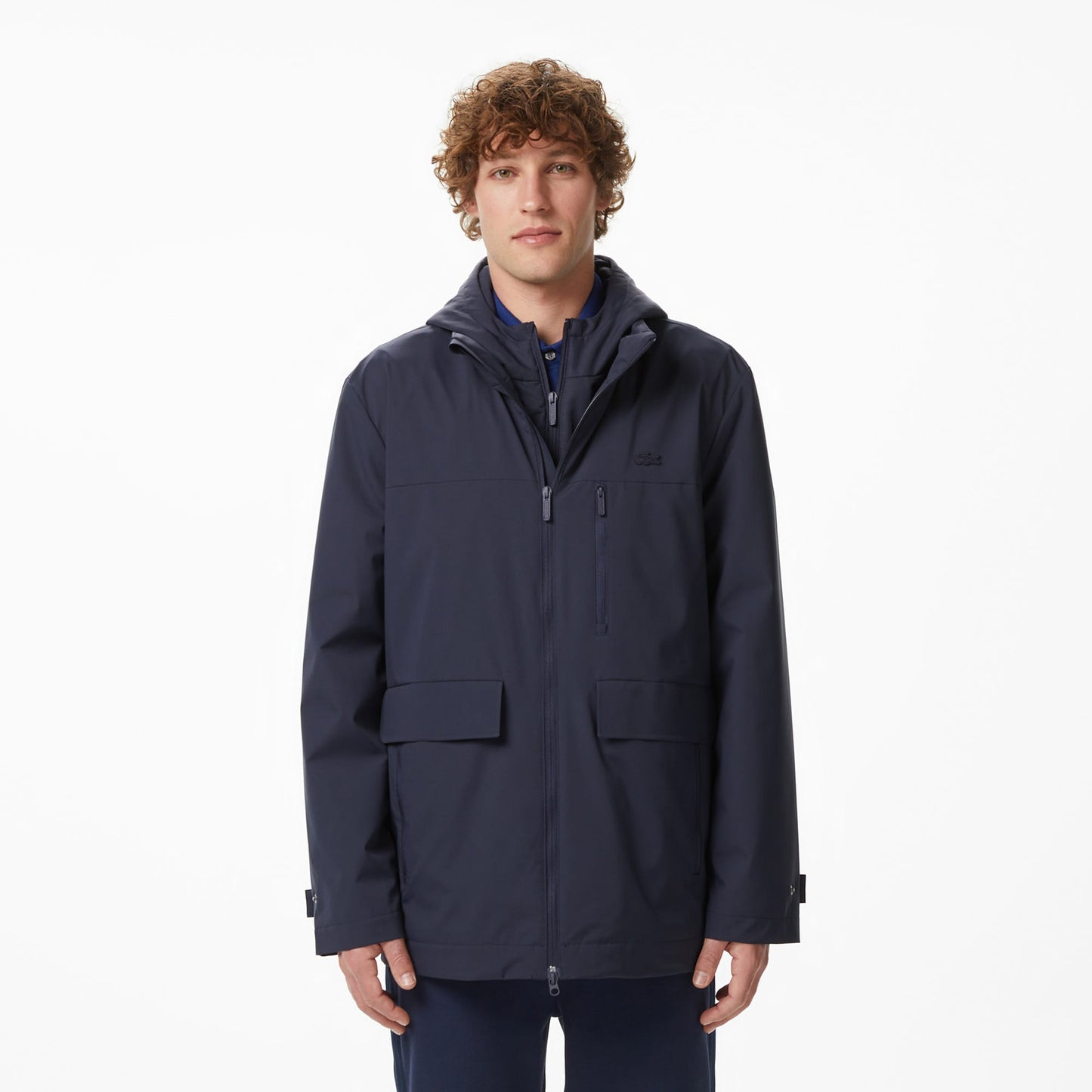 Lacoste Erkek Relaxed Fit Kapüşonlu Lacivert Mont