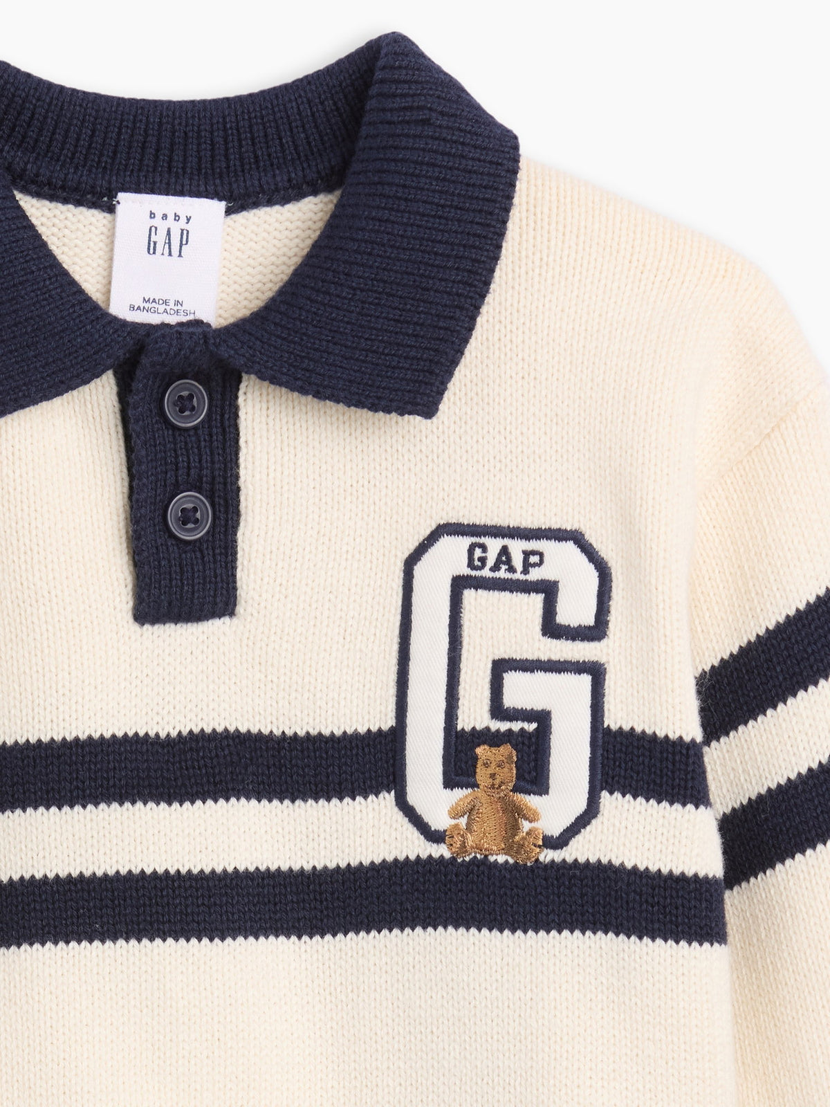 Lacivert Bebek Çizgili Polo Kazak Outfit Set
