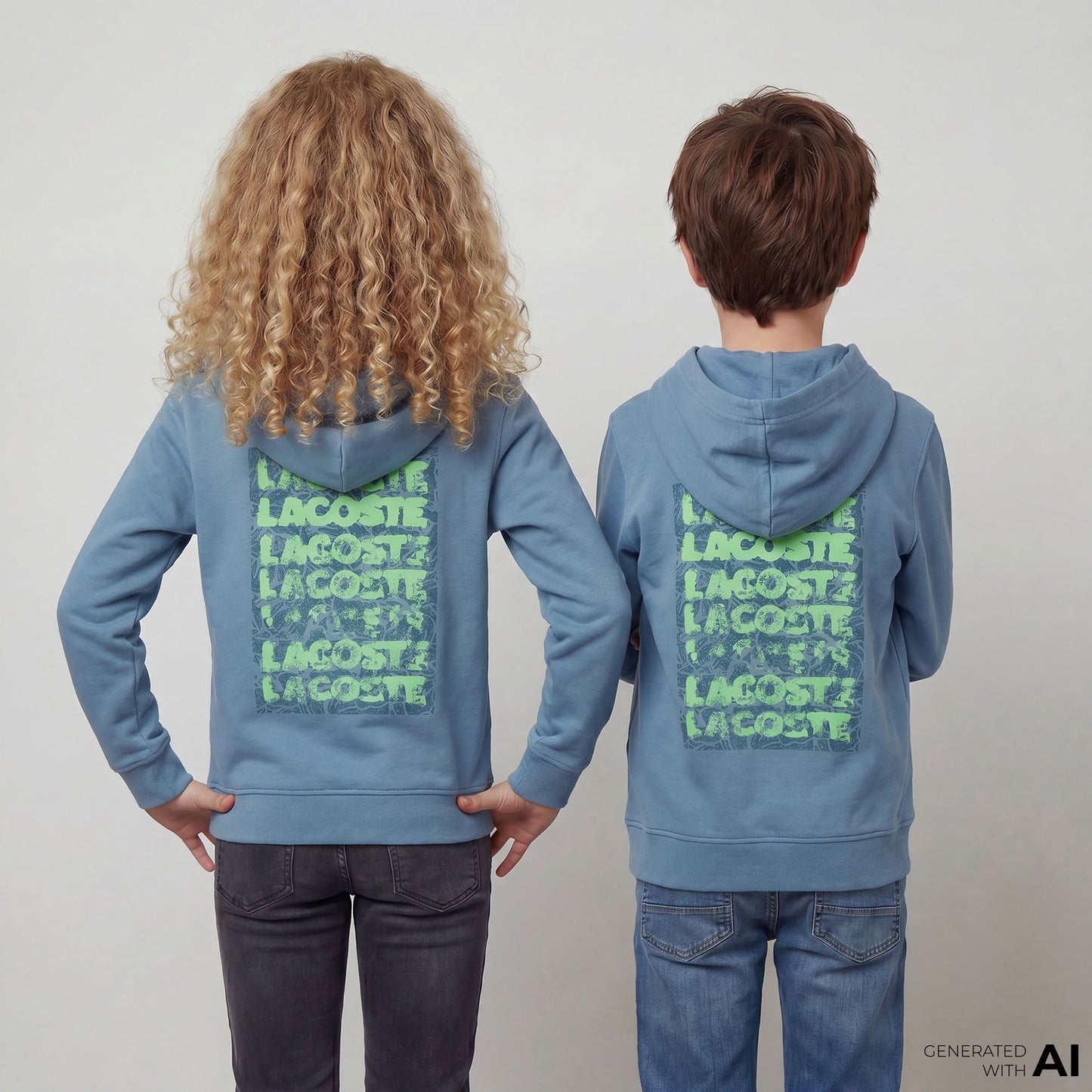 Lacoste Çocuk Kapüşonlu Baskılı Mavi Sweatshirt