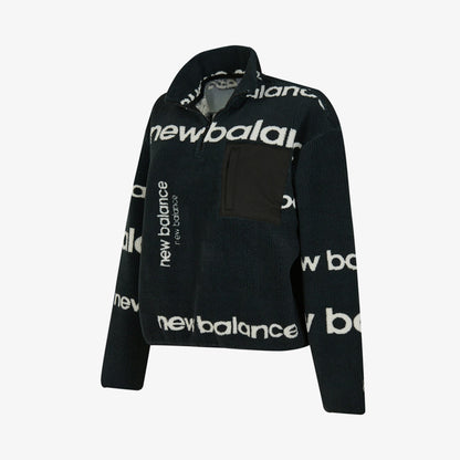 New Balance Nb Lifestyle Women Half Zip Kadın Siyah Sweatshirt