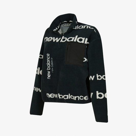New Balance Nb Lifestyle Women Half Zip Kadın Siyah Sweatshirt
