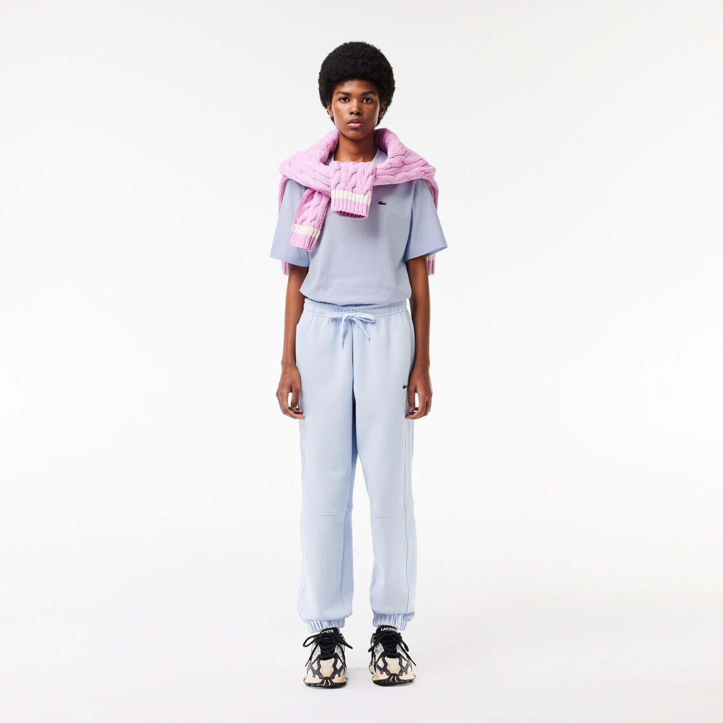 Lacoste Kadın Relaxed Fit Bisiklet Yaka Mavi T-shirt