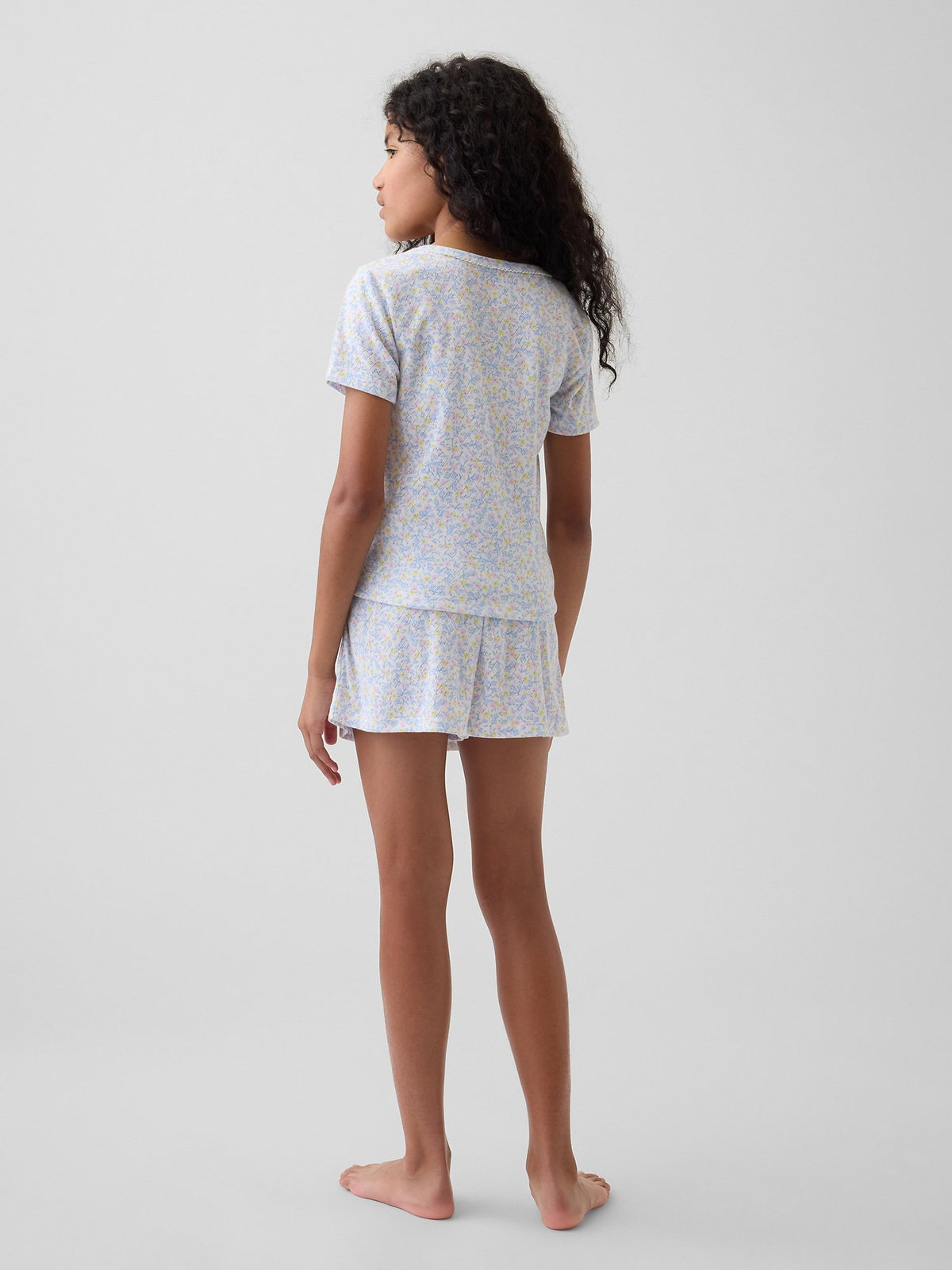 Beyaz Recycled Pointelle Pijama T-shirt Üst