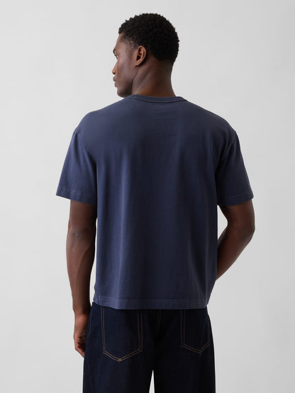 Lacivert Heavyweight Crop T-shirt